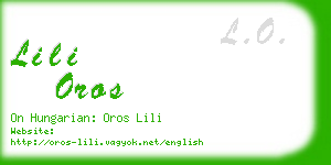 lili oros business card